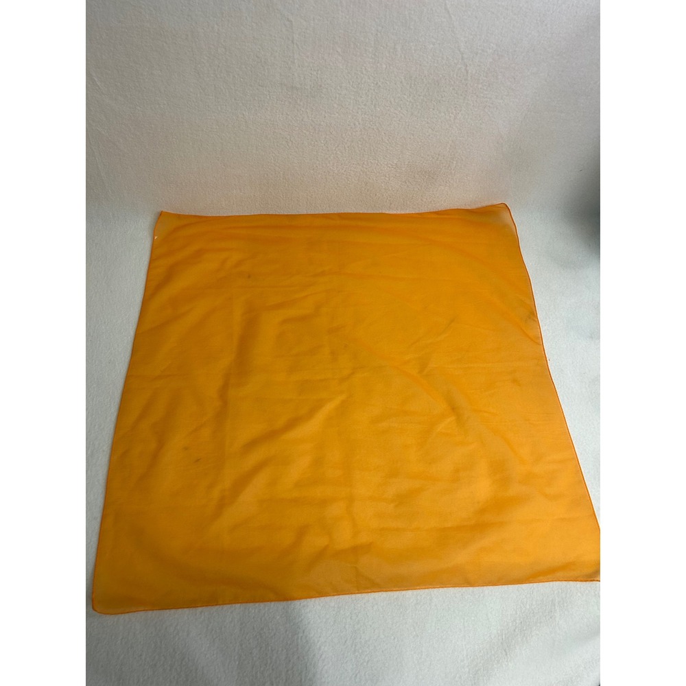 Retro Mod Vintage Unbranded Women OS Orange Sheer Square Neck Scarf